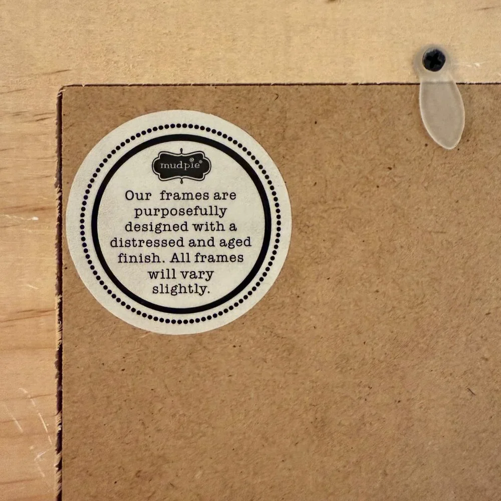 Were Engaged Distressed White Wood Picture Frame Romantic Mudpie Decor Cottage